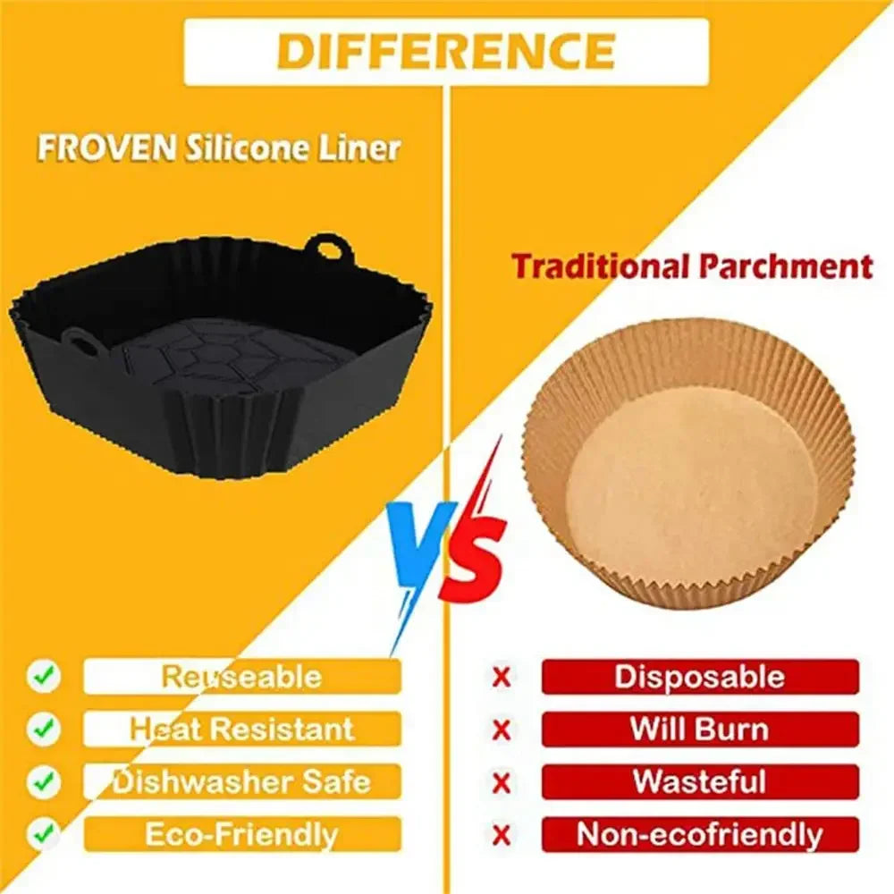 Silicone Air Fryer Pot Tray with Handles