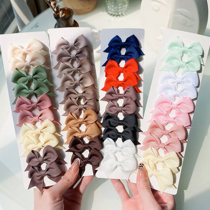 10Pcs/Set  Ribbon Bowknot Hair Clips