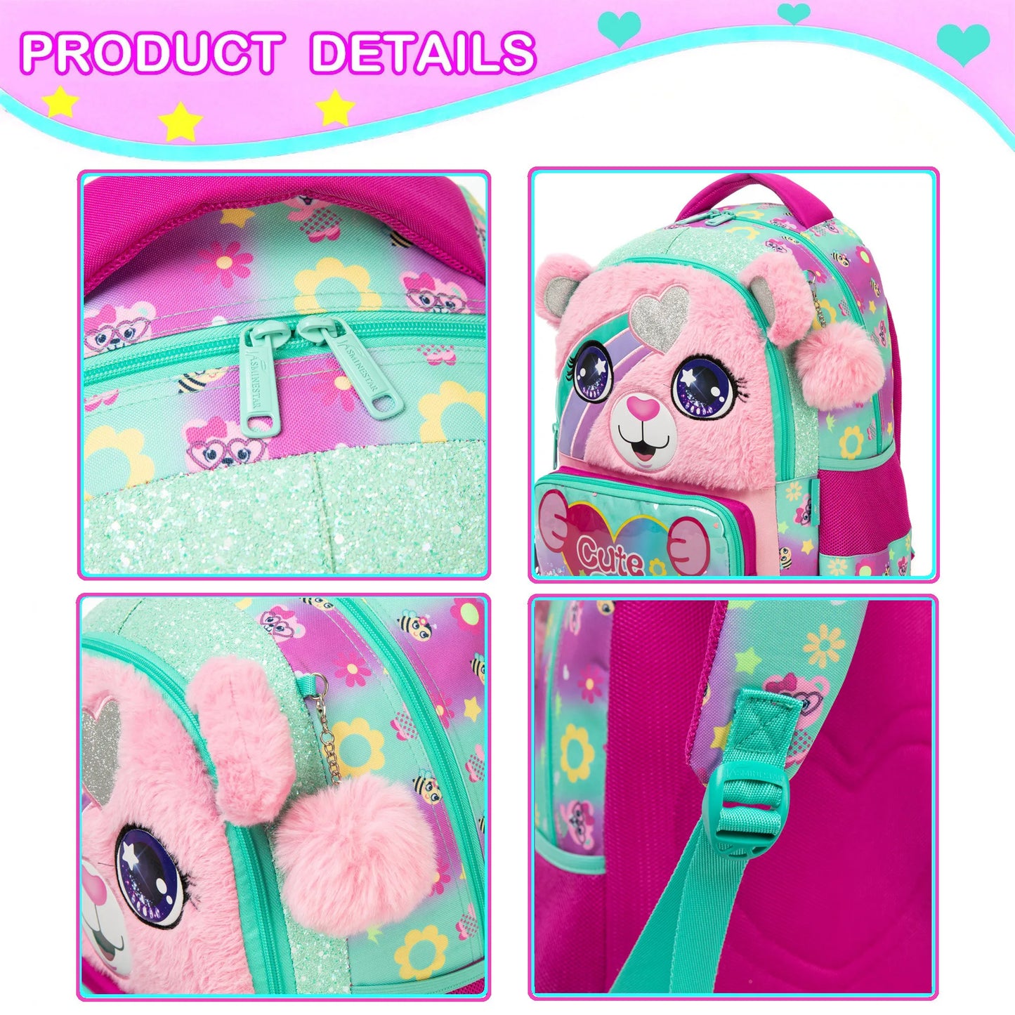 Girls School Backpack & Lunch Bag Set