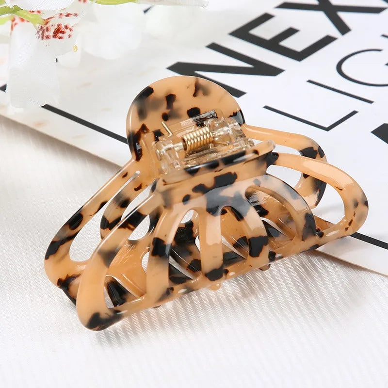 Hollow Out Acetate Crescent Hair Claw Clip
