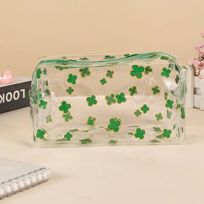 Clear Glitter Four Leaf Clover Pencil Case