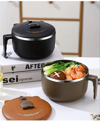 304 Stainless Steel Instant Noodle Bowl with Lid