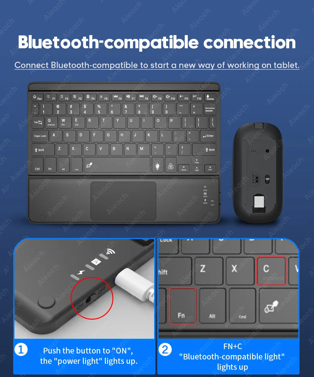 Wireless Bluetooth Keyboard with Touchpad