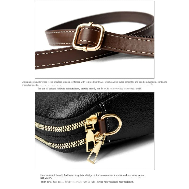 Women’s Genuine Cowhide Leather Crossbody Messenger Bag