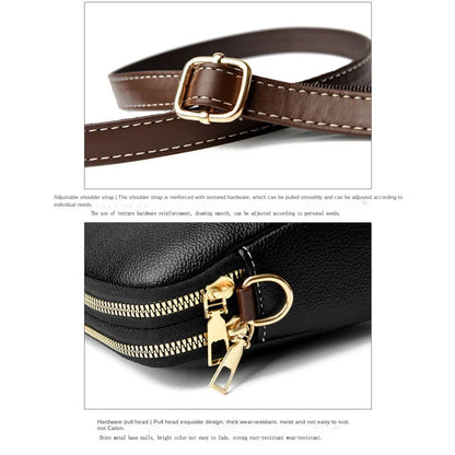 Women’s Genuine Cowhide Leather Crossbody Messenger Bag