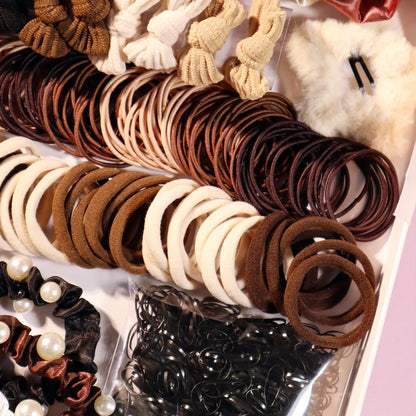 Brown Hair Accessories Set