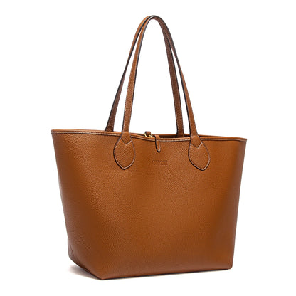 Women’s PU Leather Tote Bag with Matching Pouch