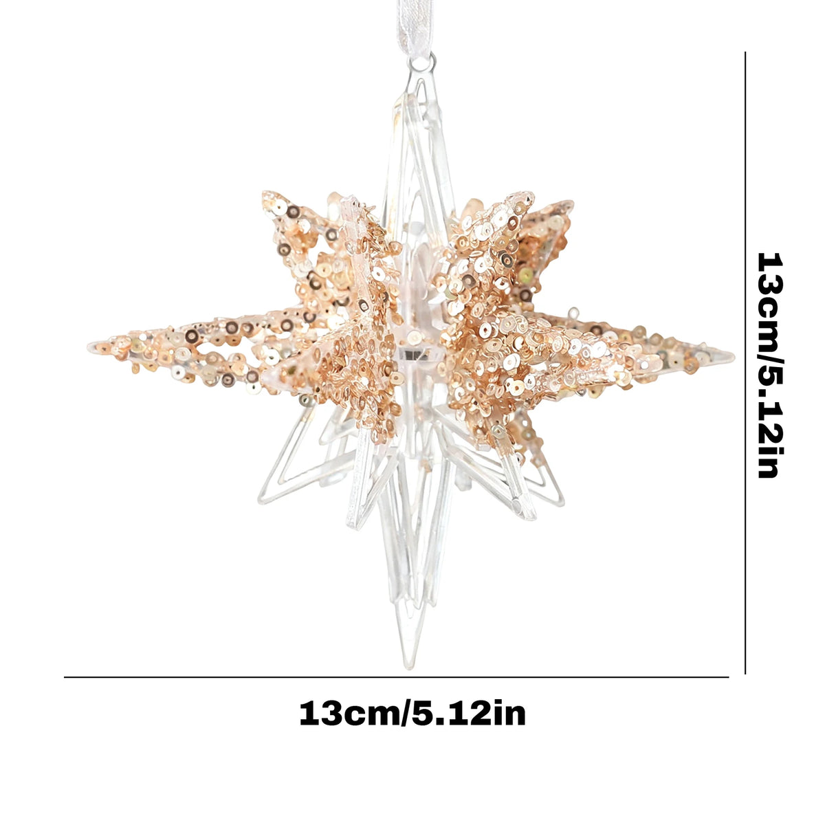 Clear Acrylic Snowflake & Icicle Christmas Ornament