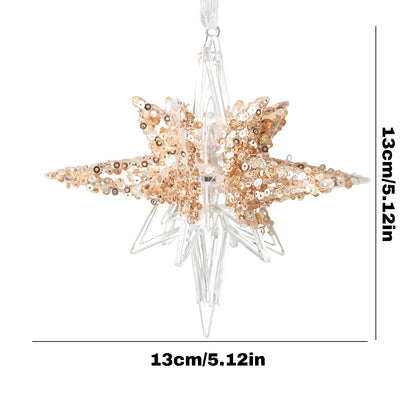 Clear Acrylic Snowflake & Icicle Christmas Ornament