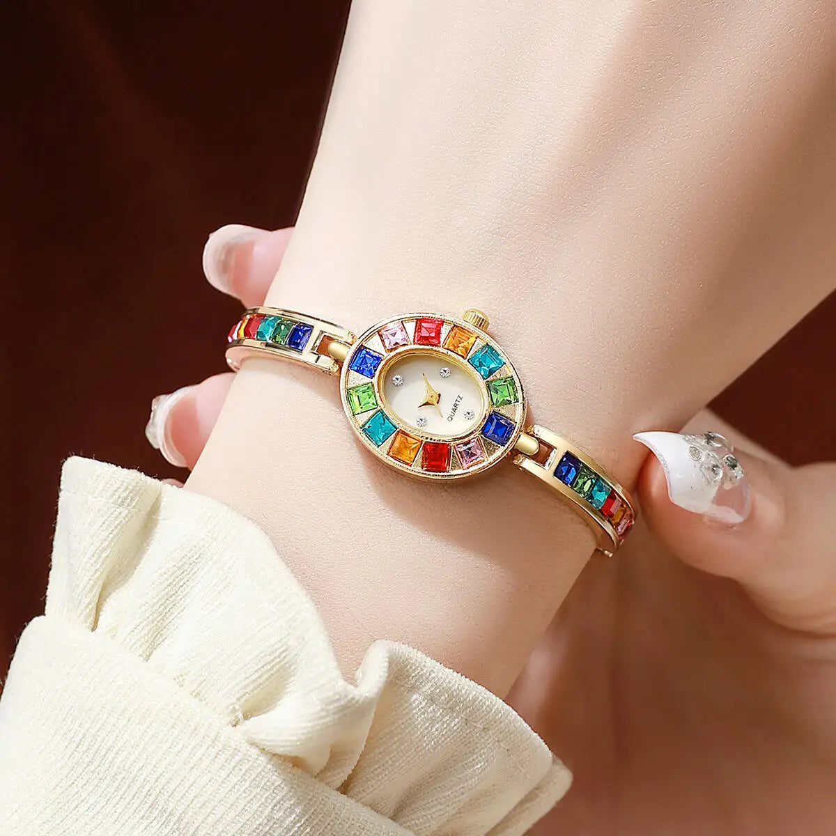 Rhinestone Bracelet Quartz Watch