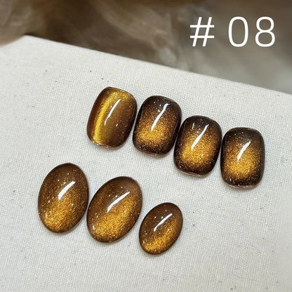 Brown Gold Cat Eye Gel Nail Polish