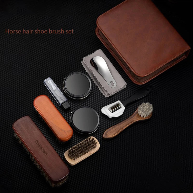 Horsehair Shoe Care Cleaning & Polishing Kit