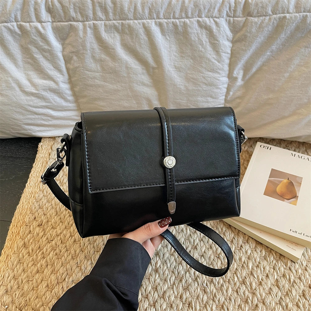 Vintage Flap Crossbody Satchel Bag