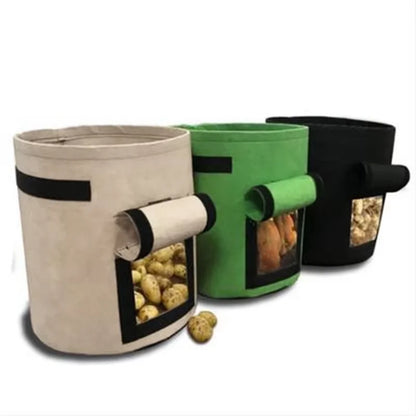 Reusable Felt Potato Grow Bag with Harvest Window