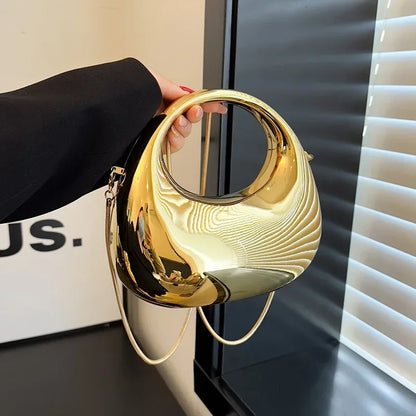 Acrylic Half-Moon Evening Clutch Bag