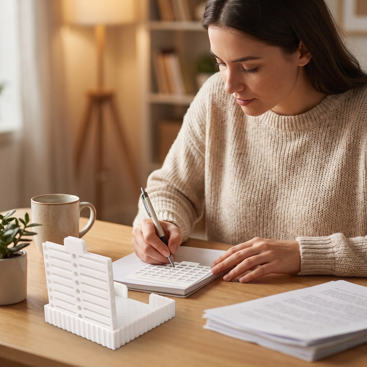 5-in-1 Sticky Note Holder with Templates for Desk