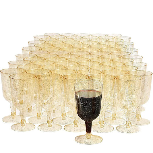 Gold Glitter Reusable Party Goblets