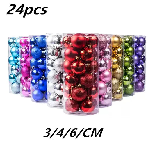 24-Piece Multicolour Christmas Bauble Set