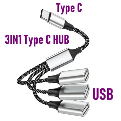 4-Port USB-C Hub OTG Adapter