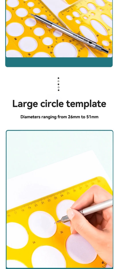 Circle & Oval Geometry Template Ruler Set
