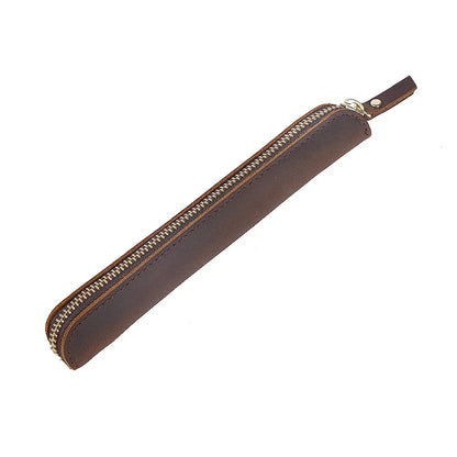 Vintage Genuine Leather Pencil Case
