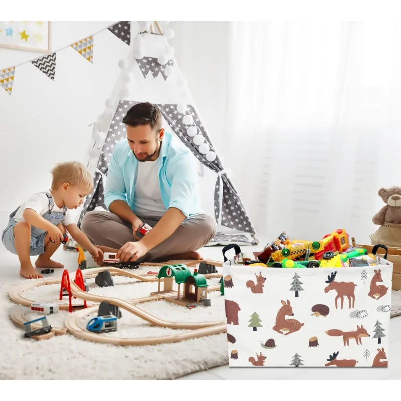 Foldable Fabric Storage Container with Handle