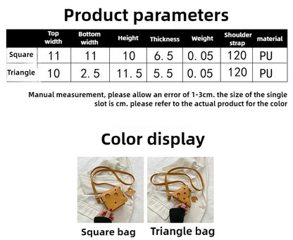 Cheese-Shaped Mini Crossbody Bag for Women