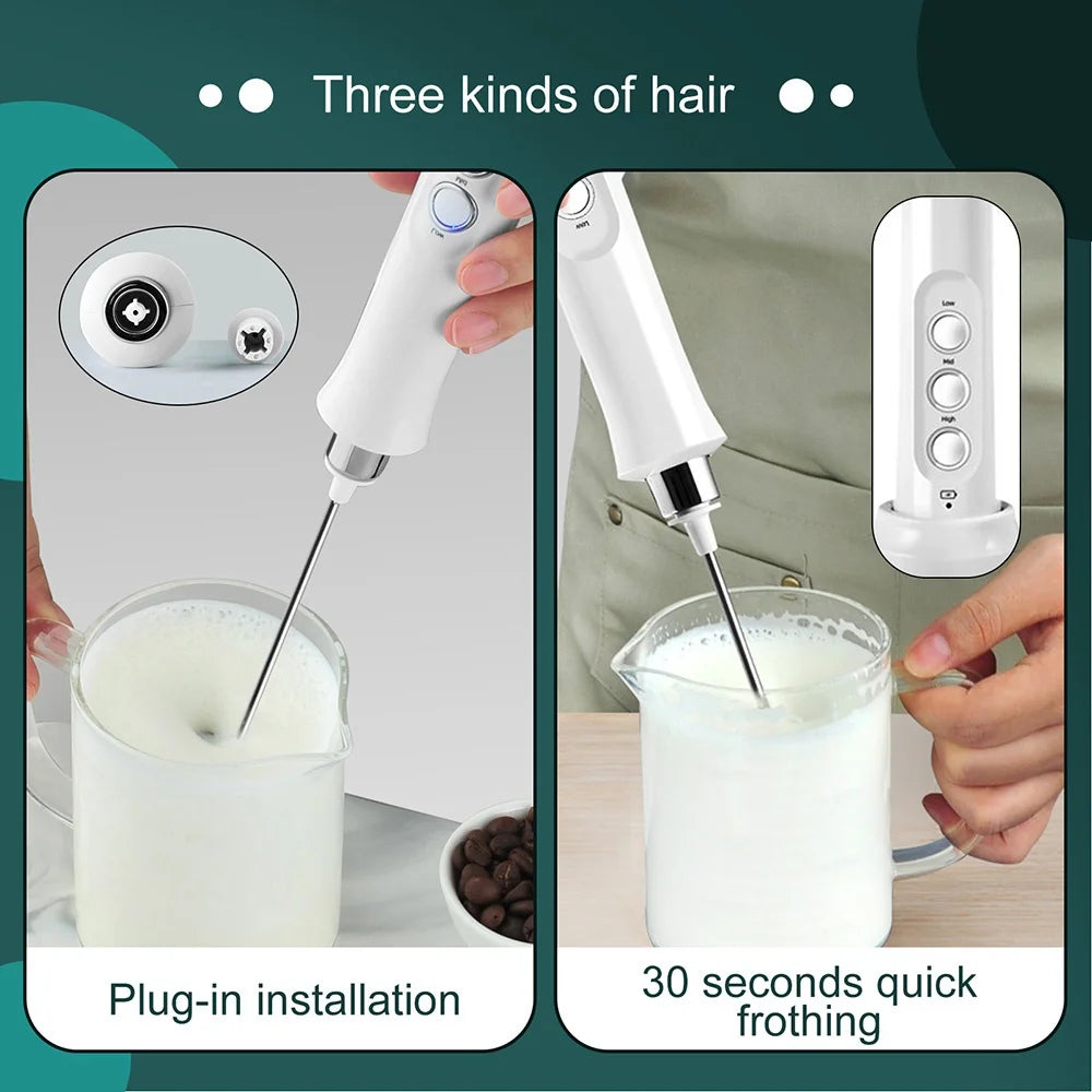 Handheld Coffee Foam Maker & Drink Mixer