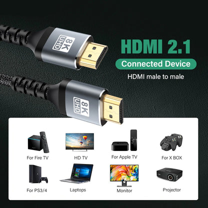 Ultra High-Speed HDMI 2.1 Cable – 8K 60Hz & 4K 120Hz