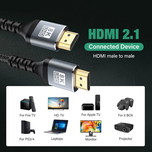 Ultra High-Speed HDMI 2.1 Cable – 8K 60Hz & 4K 120Hz