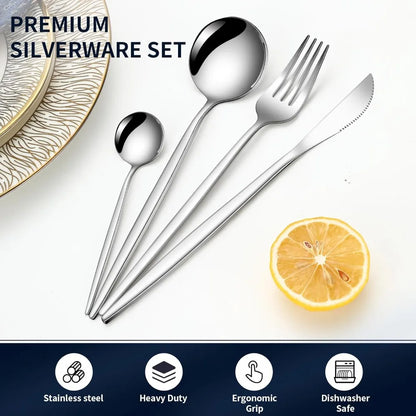 24-Piece Stainless Steel Cutlery Set for 6