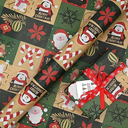 Christmas Kraft Gift Wrapping Paper Roll