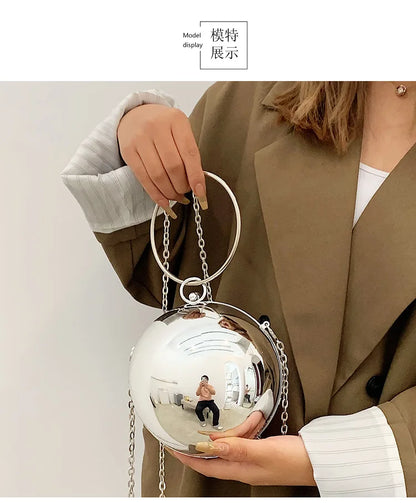 Metallic Sphere Evening Clutch Bag