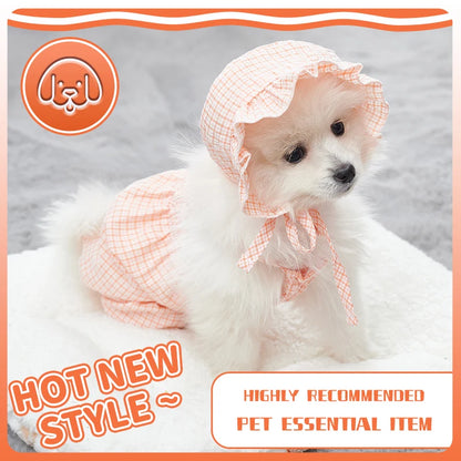 Plaid Dog Pajamas – Cute Full Body Pet Sleepwear with Feet