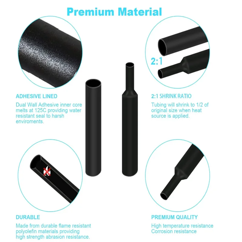 Black Heat Shrink Tubing Kit