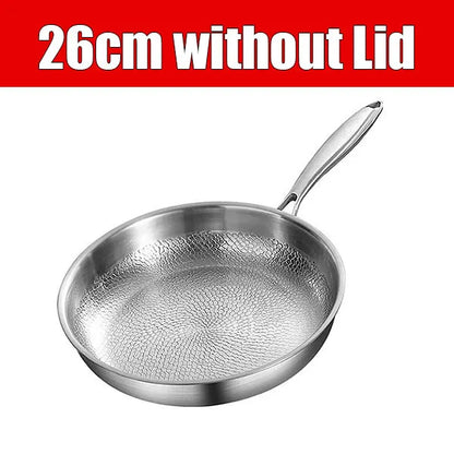 3-Layer Stainless Steel Chef’s Frying Pan with Glass Lid