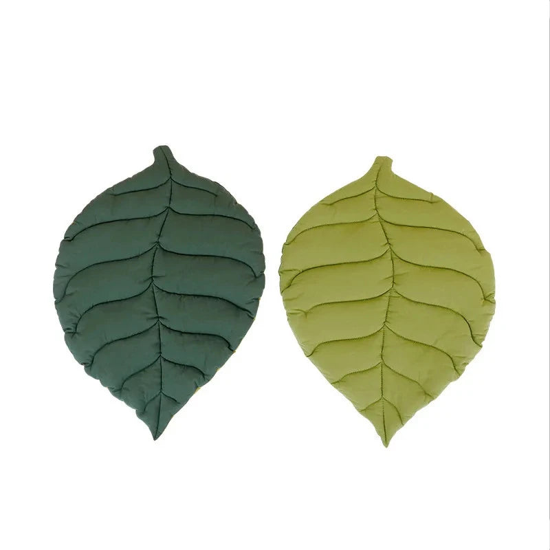 Leaf-Shaped Cotton Pet Bed Mat