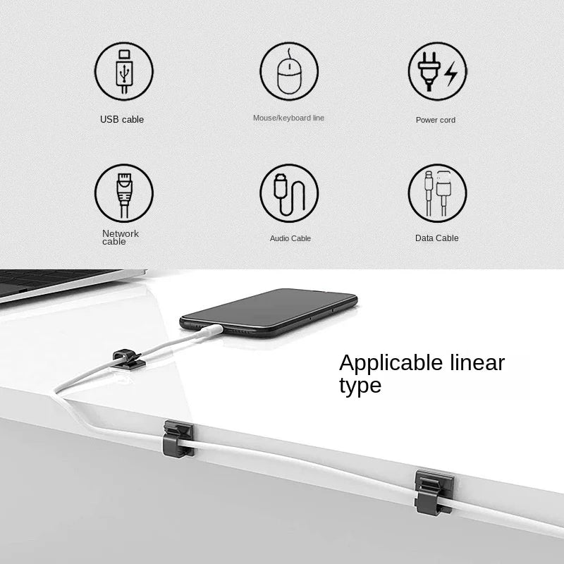 Adhesive Cable Holder Clips – Self-Stick Wire Management Organisers