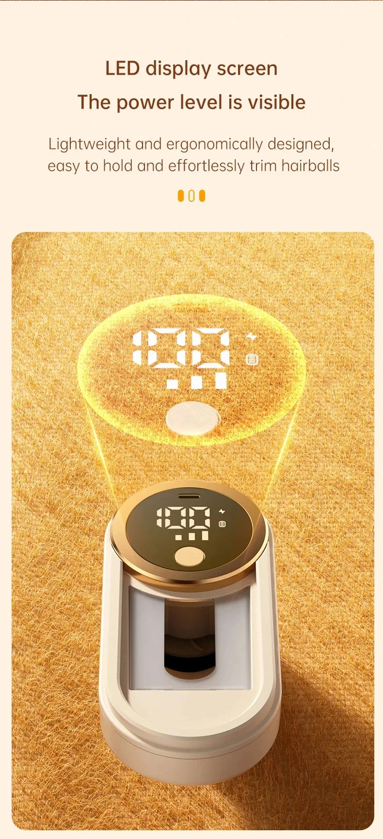 Portable Lint Remover with LED Display