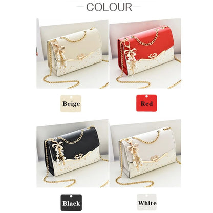 Elegant PU Leather Tassel Crossbody Messenger Bag
