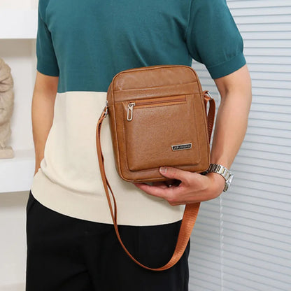 Men's Genuine Leather Crossbody Shoulder Bag