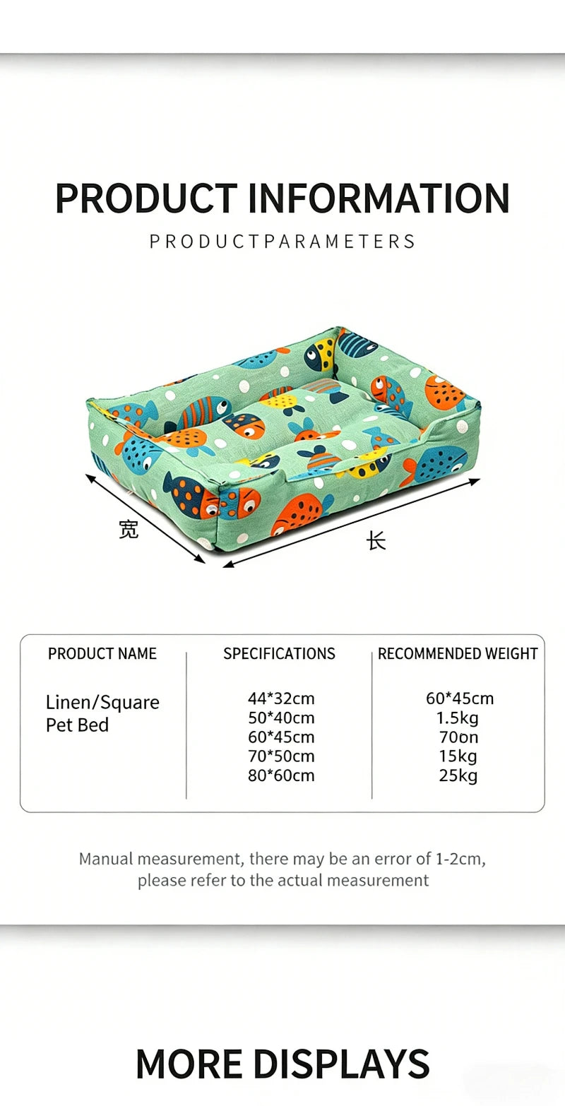 Linen Cooling Pet Sofa Bed