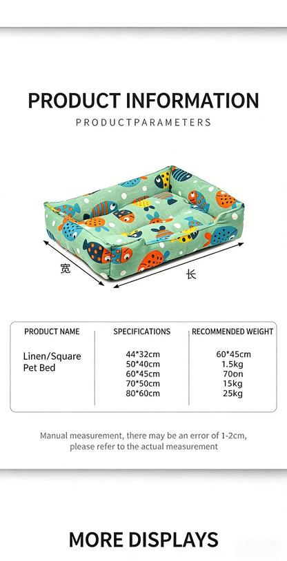 Linen Cooling Pet Sofa Bed
