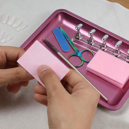 Stainless Steel Cosmetic & Nail Tool Storage Tray