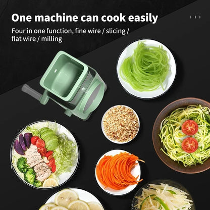 Rotary Vegetable Chopper with 3 Stainless Steel Blades
