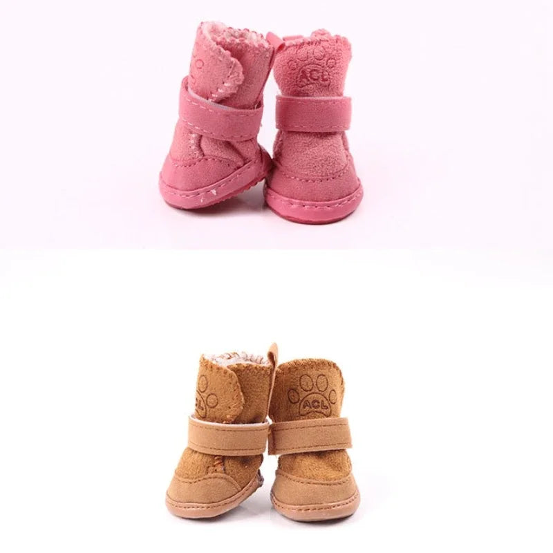 Warm Non-Slip Pet Boots for Outdoor Walks & Cold Weather