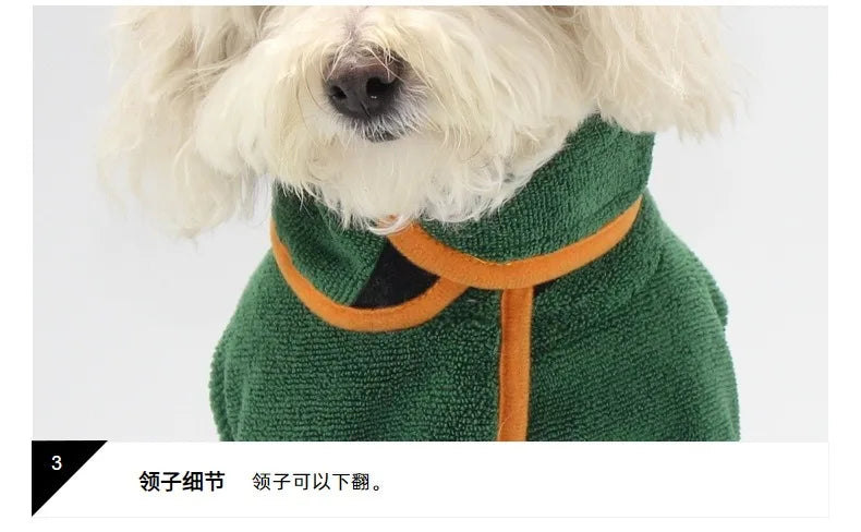 Quick-Dry Absorbent Dog Bathrobe