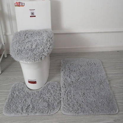 3Pcs Bathroom Set Rug Mat