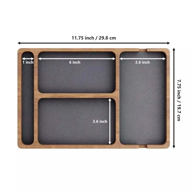 Wooden Desktop Organizer Tray