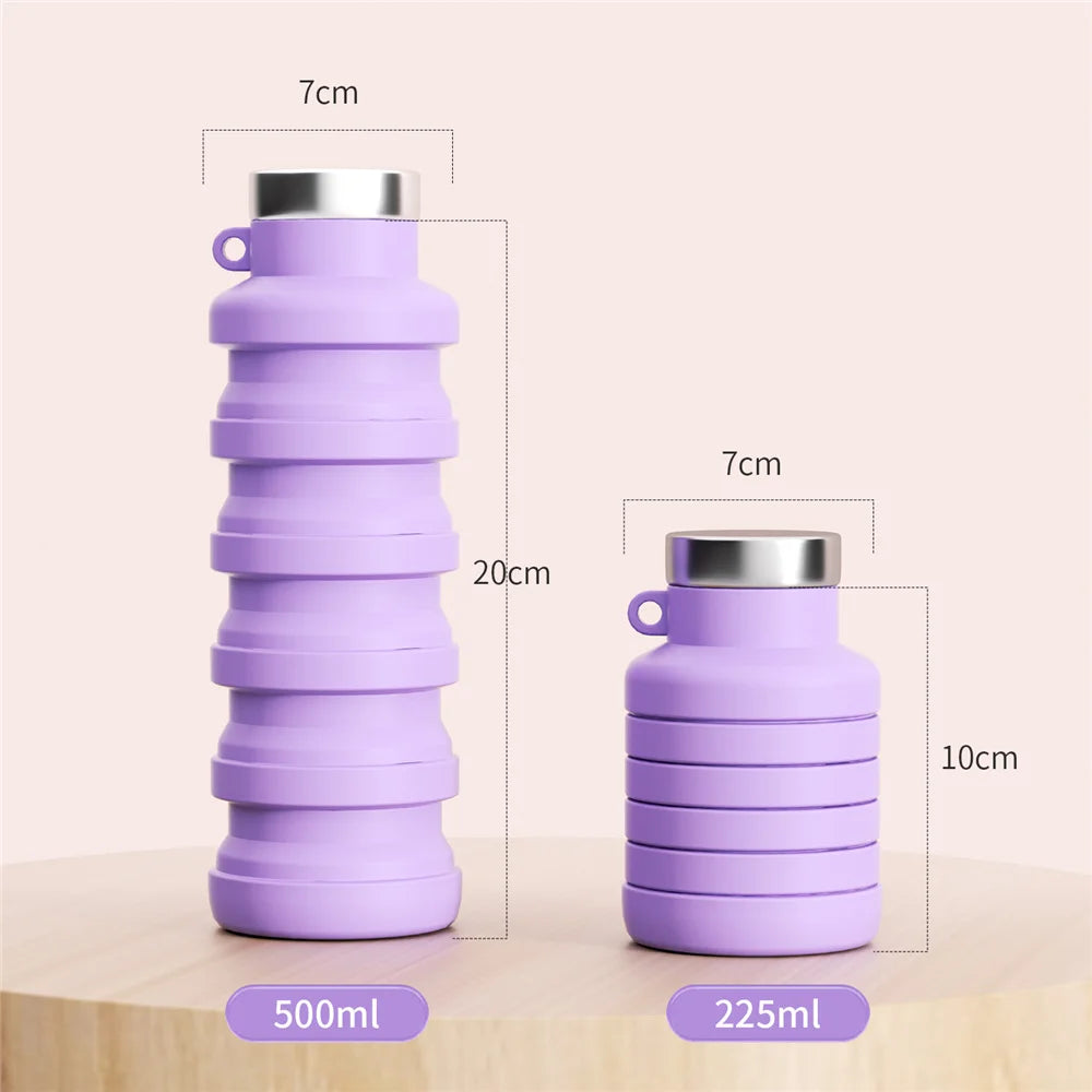 500ml Collapsible Silicone Sports Water Bottle